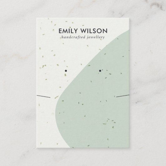 Keramik Blassgrüne Wave-Kette Erdbeerdisplay Visitenkarte (Vorderseite)