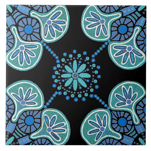 Keramik Blau und grün wiederholt sich Muster Fliese