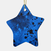Keramik Blau und Schwarz-Spritzer Ornament (Links)