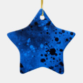 Keramik Blau und Schwarz-Spritzer Ornament (Hinten)