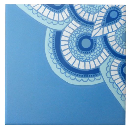 Keramik blau und türkis Tile Fliese (Vorderseite)