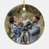Keramik Blue | Einfaches Minimal Bow-Foto Ornament (Hinten)