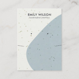 KERAMIK BLUE GRAY WAVE NECKLACE EARRING DISPLAY VISITENKARTE