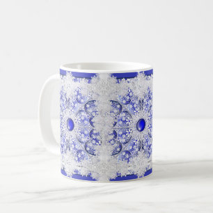 Keramik Blue of Greece & Snowflake Kaffeetasse