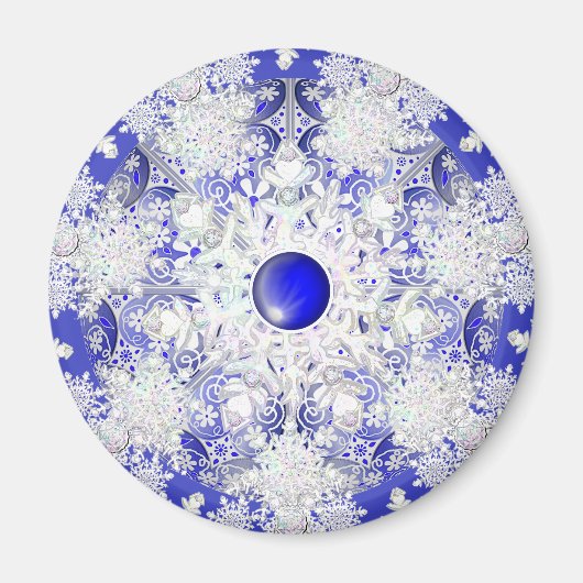 Keramik Blue of Greece & Snowflake Magnet (Vorne)
