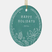 Keramik Blumenkraut - Türkis Keramikornament (Rechts)