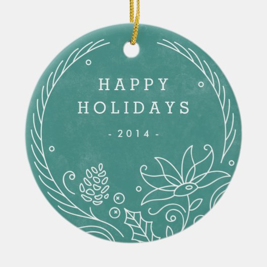 Keramik Blumenkraut - Türkis Keramikornament (Vorne)