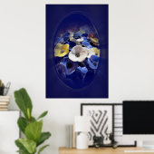 Keramik-Blumenmedaillon Poster (Heimbüro)