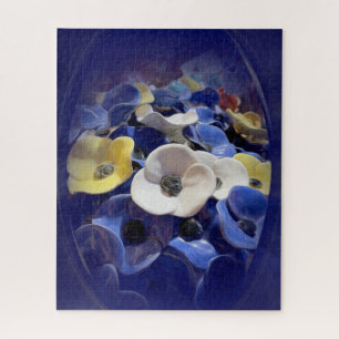 Keramik-Blumenmedaillon Puzzle