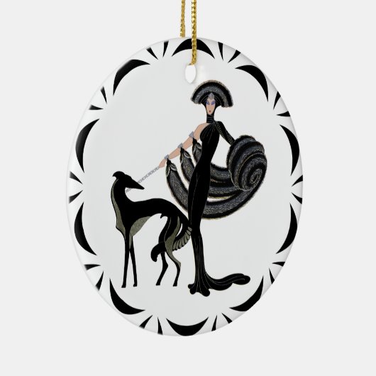 Keramik Borzoi Keramik Ornament (Rechts)