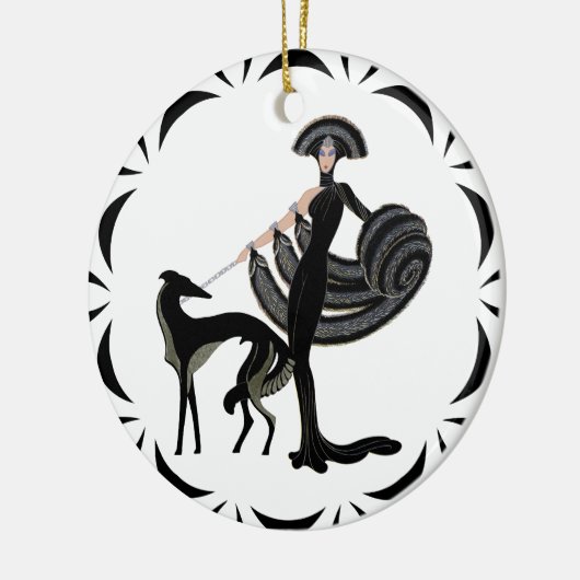 Keramik Borzoi Keramik Ornament (Links)