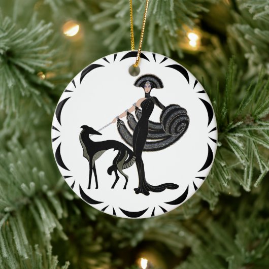 Keramik Borzoi Ornament (Baum)