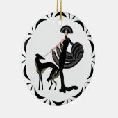 Keramik Borzoi Ornament (Rechts)
