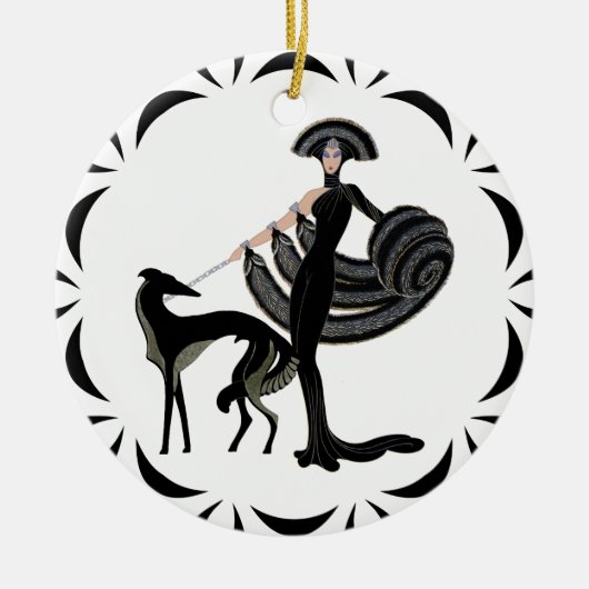 Keramik Borzoi Ornament (Vorne)