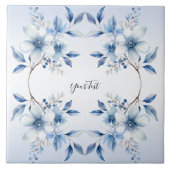 Keramik Botanical Blue Flowers Fliese (Vorderseite)