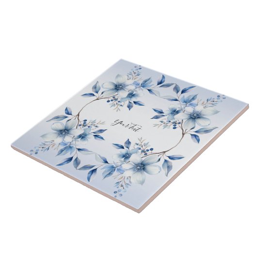 Keramik Botanical Blue Flowers Fliese (Seite)