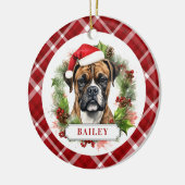 Keramik Boxer Dog Circle Ornament (Links)