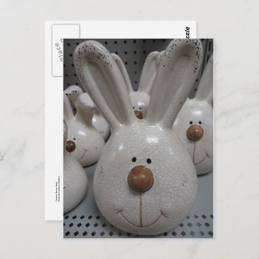 Keramik Bunny Head Postkarte (Vorne/Hinten)