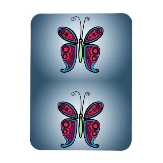 Keramik Butterfly Classic Rundsticker Magnet (Vertikal)