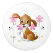 Keramik Cabinet Knob Puppy Dog Keramikknauf (Vorderseite)