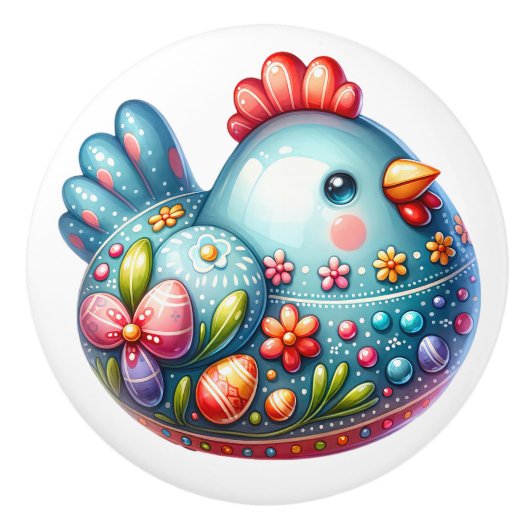 Keramik Chicken Theme Keramikknauf (Vorderseite)
