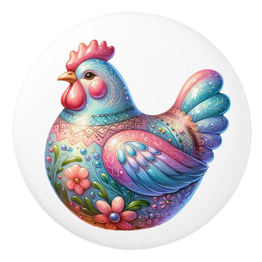 Keramik Chicken Theme Keramikknauf (Vorderseite)