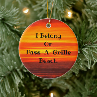 Keramik Circle Ornament of a PassAGrille Sunset