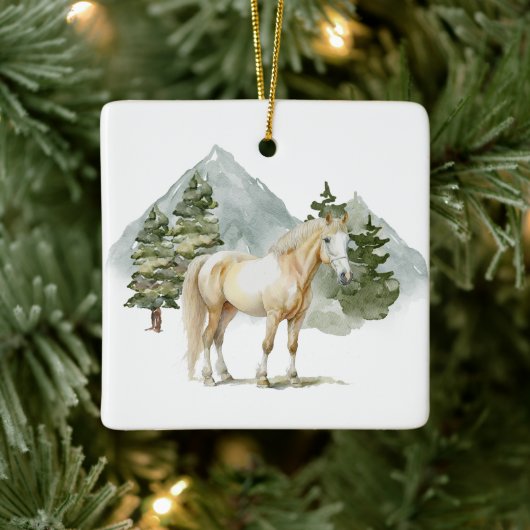 Keramik Circle Ornament - Pferd2 (Baum)