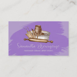 Keramik Clay für lila Kunsthandwerkstafeln Visitenkarte