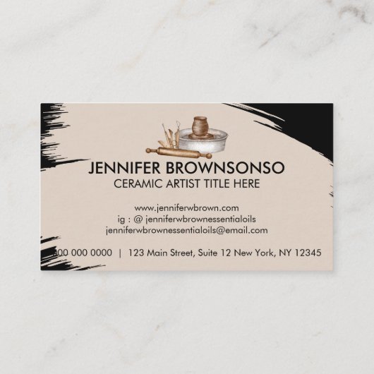 Keramik Clay Visitenkarte (Rückseite)