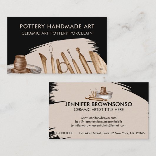 Keramik Clay Visitenkarte (Vorne/Hinten)