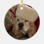 Keramik "COCKER LIEBE BEI CHRISTMAS" Keramik Ornament (Vorne)