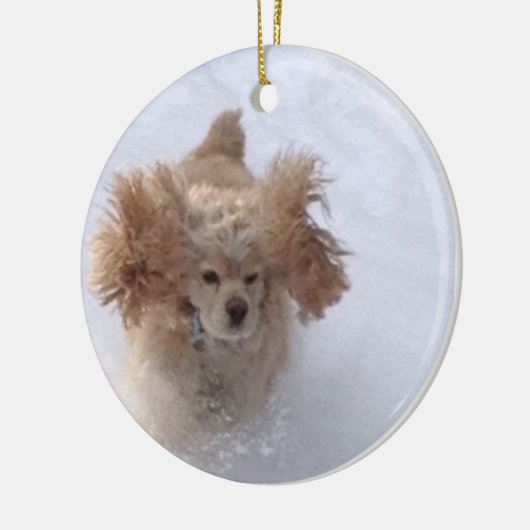 Keramik "COCKER LIEBE DER SCHNEE" Keramik Ornament (Links)