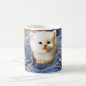 Keramik Coffee Tasse-Blue Jean Kitten Kaffeetasse (Mittel)