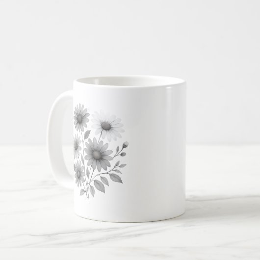 Keramik Coffee Tasse - Daisy Design - Corrine & Co (Vorderseite Links)