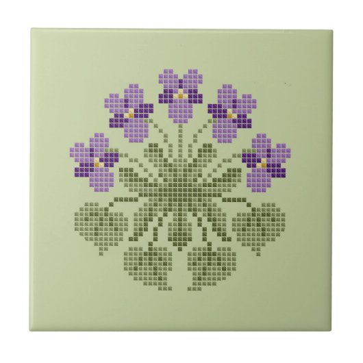 Keramik "Cross Stitch" Fliese (Vorderseite)