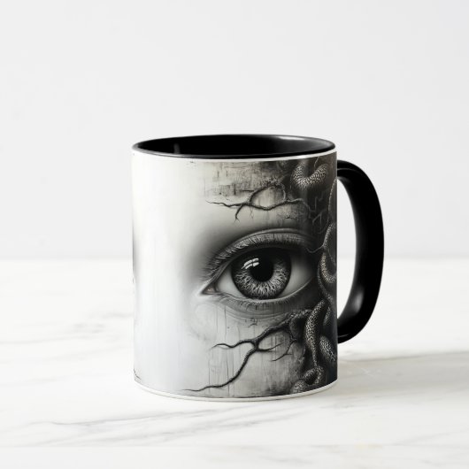 Keramik Cup "Medusa's Gaze" Tasse (VorderseiteRechts)
