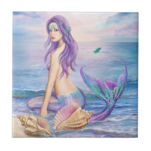 Keramik Decorative Blue Mermaid Fliese