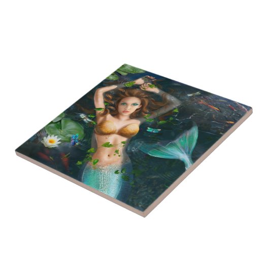 Keramik Dekorative Meerjungenteiche im See Fliese (Seite)