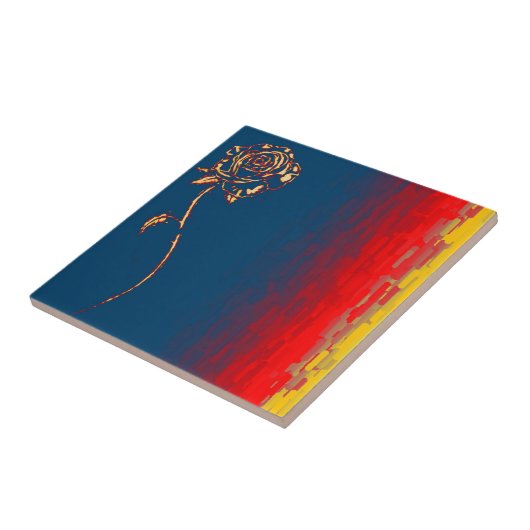 Keramik der abstrakten Rose Fliese (Seite)