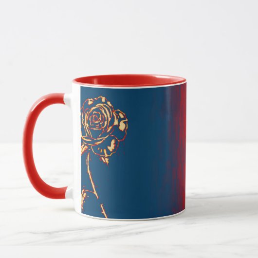 Keramik der abstrakten Rose Tasse (Links)