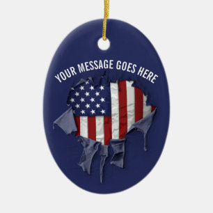 Keramik der amerikanischen Flagge (gerippt, geripp Ornament