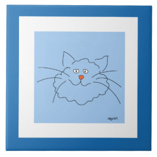 Keramik der blauen Katze Fliese