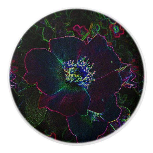 Keramik der elektrischen Rose Keramikknauf (Vorderseite)