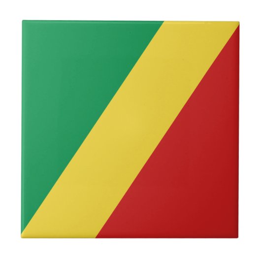 Keramik der Flagge Kongo-Brazzaville Fliese (Vorderseite)