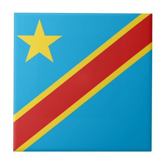 Keramik der Flagge Kongo-Kinshasa Fliese (Vorderseite)