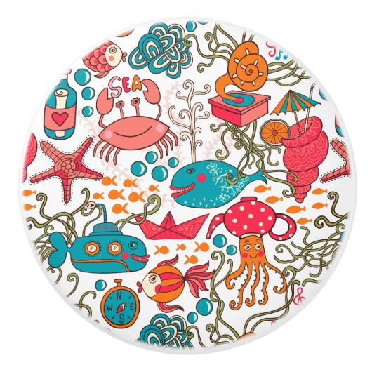 Keramik der Funny Sea Animals Knob Keramikknauf (Vorderseite)