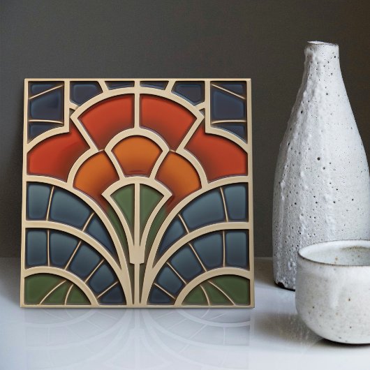 Keramik der geometrischen Strahlung Fliese