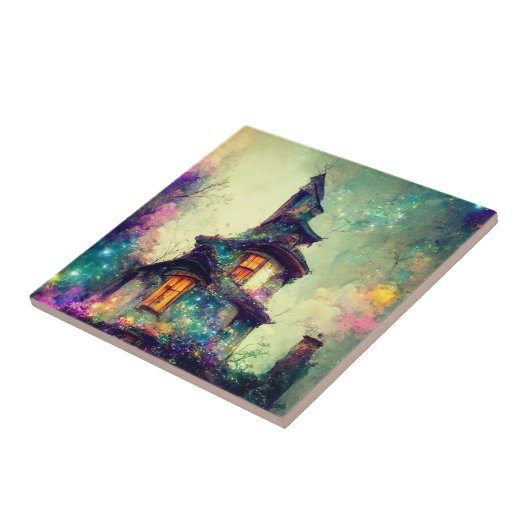 Keramik der Hexe, klein (4,25" x 4,25") Fliese (Seite)