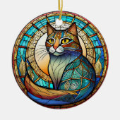 Keramik der Katze Dekorieren Gestricktes Glas Keramik Ornament (Vorne)